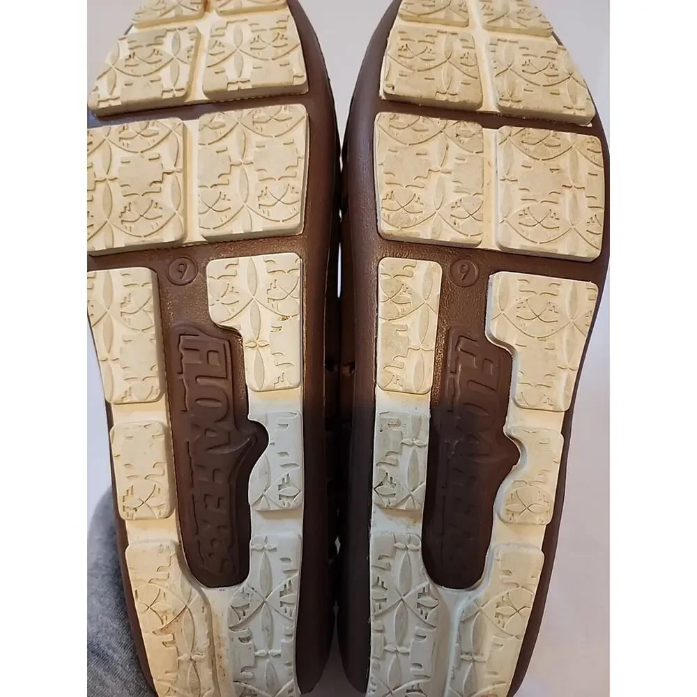Country Club Driver Mens Brown Floafers 9 Slip-On Rubber Loafers